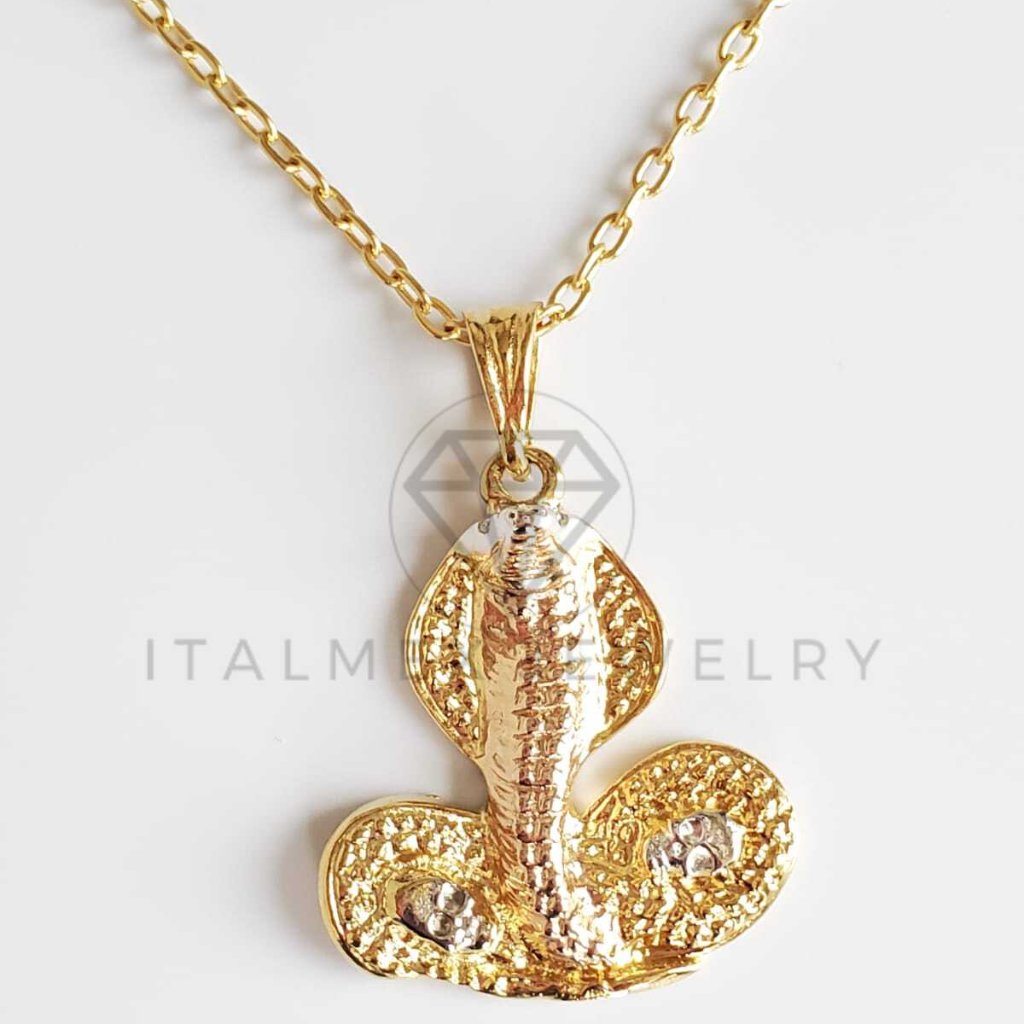 18k Gold Plated Cobra Pendant With 24